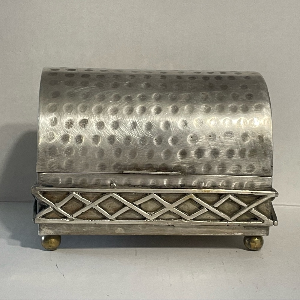 Ethan Allen Silver Metal Decorative Box
